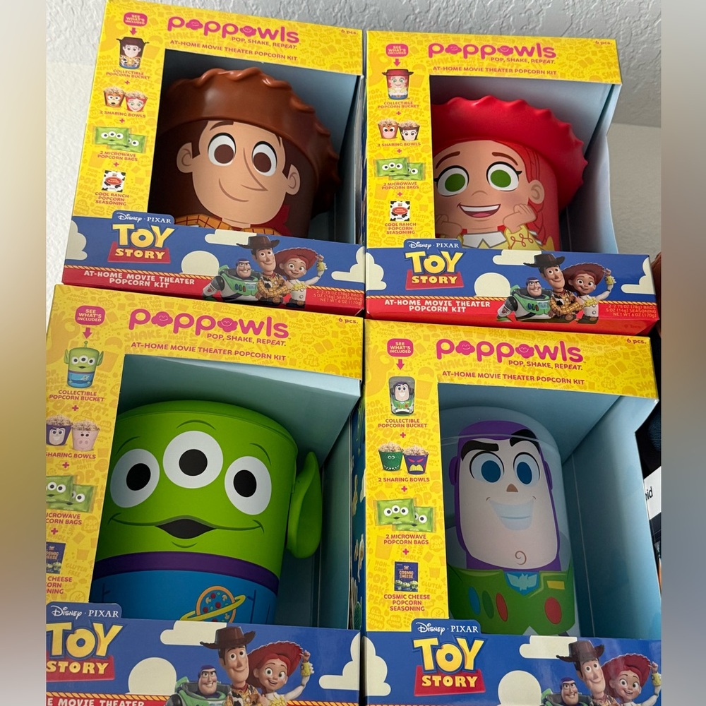 Toy Story Peppowls At-Home Popcorn Kit - Woody, Jessie, Alien, Buzz (Set of 4)